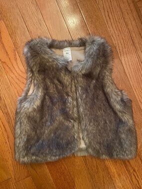 Carter's Faux Fur Vest in Gray and Brown Tones
